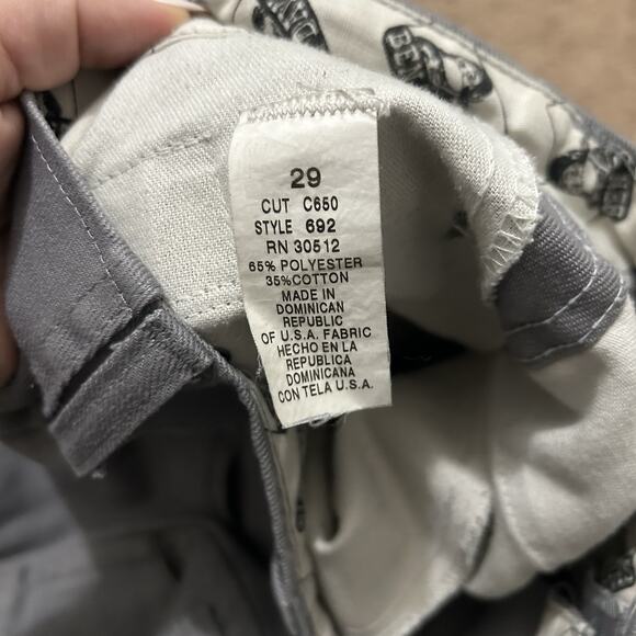 Original Ben Davis Twill Work Pants Wide Leg Fits 29x29 Gray C640 Cut Distressed - Picture 7 of 9